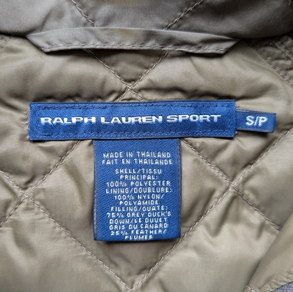 Vintage Ralph Lauren Sport Women’s Quilted Down Vest Olive Green Utility Size S - Picture 13 of 16